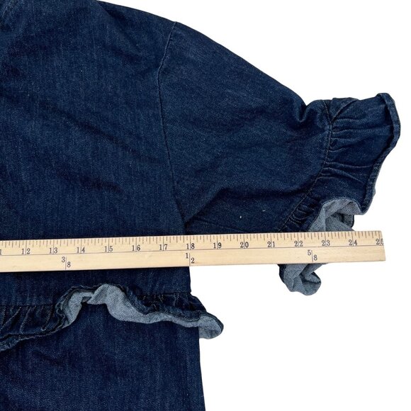 Umgee Women's Denim Ruffle Hem Jacket Full Zip Size Small - Picture 4 of 6